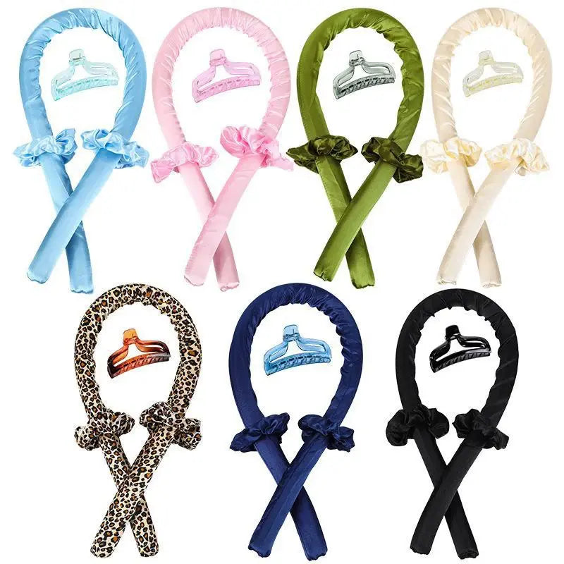 Set of colorful hair ties with various designs on a white background
