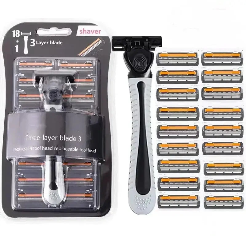 Reusable Razor with 3 Layer Blades