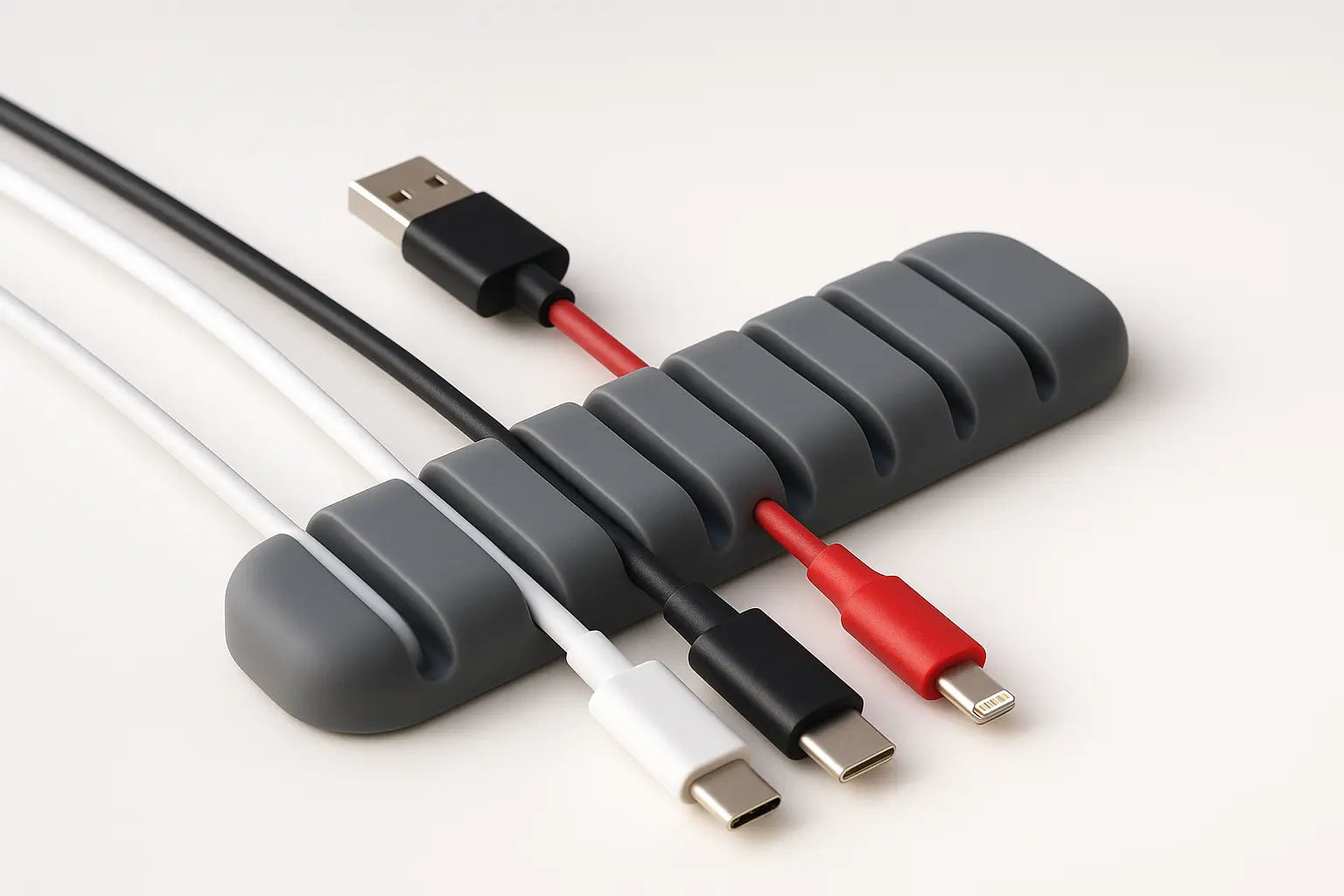 Silicone USB Cable Winder - Desktop Organizer